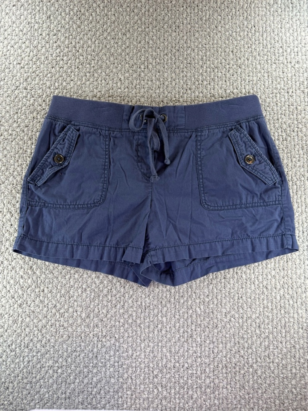 LOFT Navy Blue Drawstring Casual Athletic Soft Cotton Shorts Women Size 8.